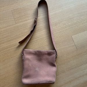 Vintage Pink Coach Suede Leather Crossbody Bag